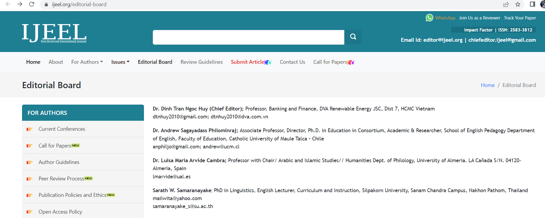 Nice to Chief editor English journal ISSN 25833812 Dinh Tran Ngoc Huy Publish Services